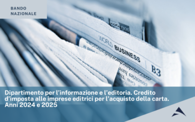 Dipartimento per l’informazione e l’editoria. Credito d’imposta alle imprese editrici per l’acquisto della carta. Anni 2024 e 2025