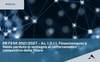 PR FESR 2021/2027 – Az. 1.3.1.1. Finanziamento a fondo perduto in sostegno al rafforzamento competitivo delle filiere